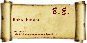 Baka Emese névjegykártya
