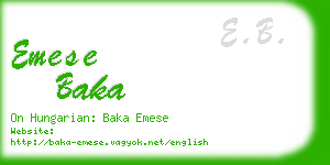 emese baka business card